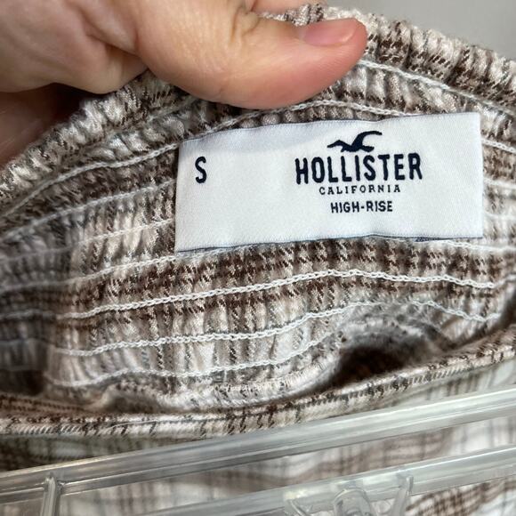 Hollister Plaid Mini Skirt Brown Checkered Y2K Academia Preppy Tennis Size S - Picture 4 of 5